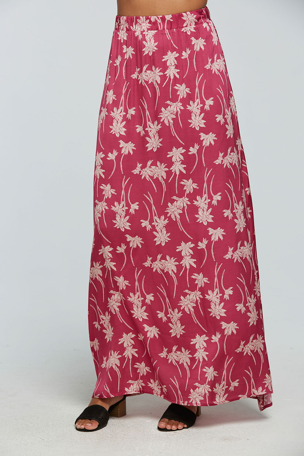 Stretch Silky Basics Side Slit Maxi Skirt WOMENS - chaserbrand