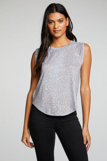 Linen Jersey Cap Sleeve Raglan Shirttail Muscle Tee WOMENS - chaserbrand