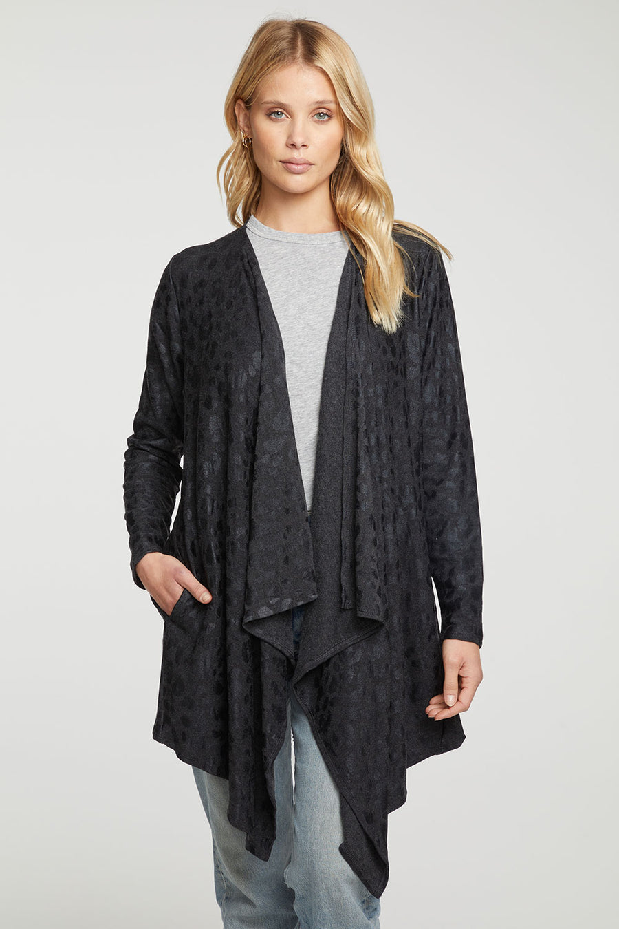 Rpet Cozy Knit Drape Front Cardigan WOMENS - chaserbrand
