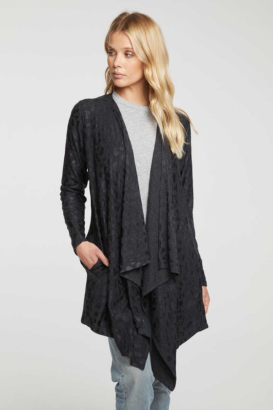 Rpet Cozy Knit Drape Front Cardigan WOMENS - chaserbrand