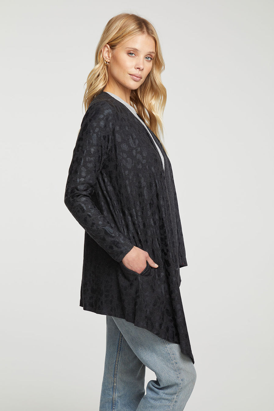 Rpet Cozy Knit Drape Front Cardigan WOMENS - chaserbrand