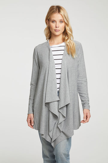 Rpet Cozy Knit Drape Front Cardigan WOMENS - chaserbrand