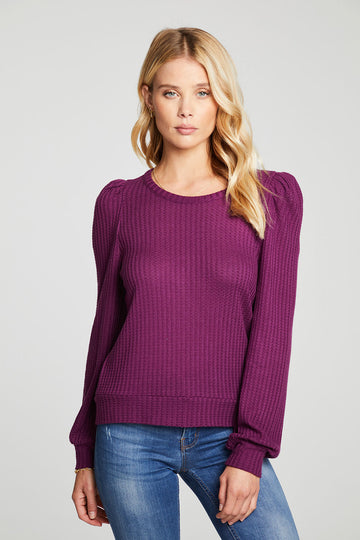 Vintage Thermal Puff Sleeve Tee With Cuffs WOMENS - chaserbrand