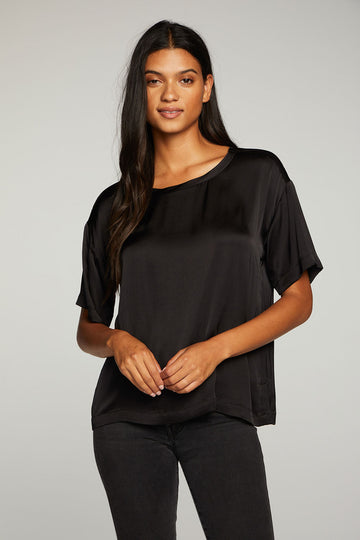 Stretch Silky Basics Short Sleeve Drop Shoulder Tee WOMENS - chaserbrand