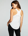 Recycled Vintage Jersey Shirttail Ruffle Racer Back Tank WOMENS chaserbrand