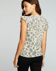 Recycled Vintage Jersey Flutter Sleeve Snap Front Henley WOMENS chaserbrand