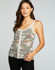 Recycled Vintage Rib Snap Front Tank WOMENS chaserbrand