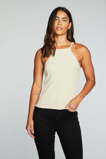 Recycled Cozy Rib Square Neck Halter Cami WOMENS chaserbrand