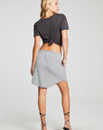 Recycled Cozy Rib Smocked Hi Lo Shirttail Skirt WOMENS chaserbrand