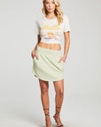 Recycled Cozy Rib Smocked Hi Lo Shirttail Skirt WOMENS chaserbrand