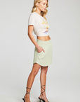 Recycled Cozy Rib Smocked Hi Lo Shirttail Skirt WOMENS chaserbrand
