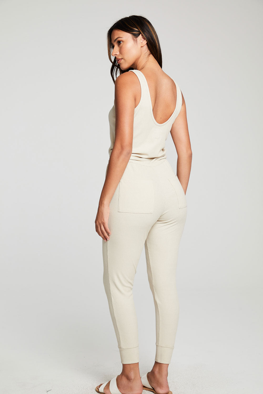 Recycled Cozy Rib Low Back Tank Jumpsuit WOMENS chaserbrand