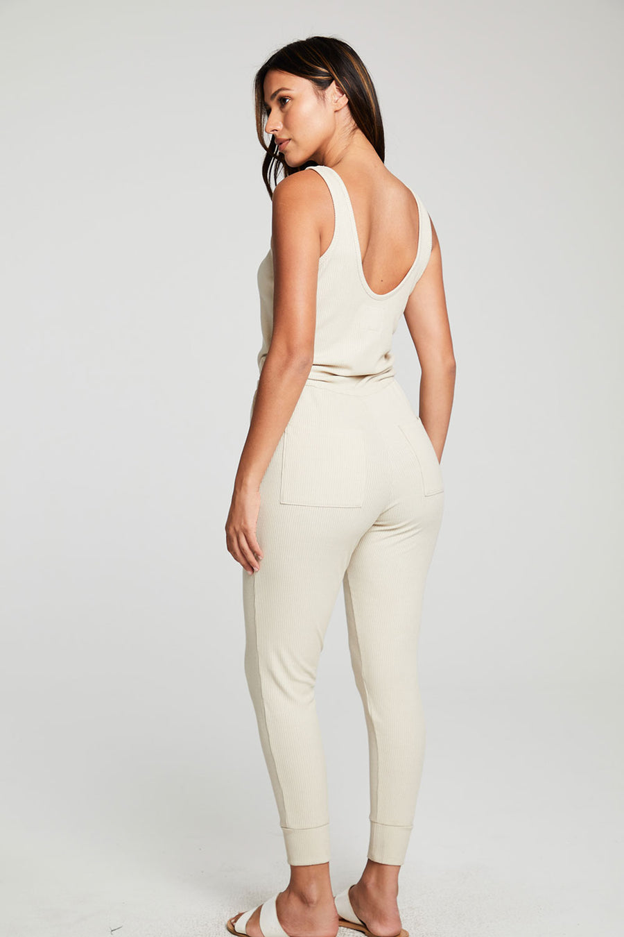 Recycled Cozy Rib Low Back Tank Jumpsuit WOMENS chaserbrand