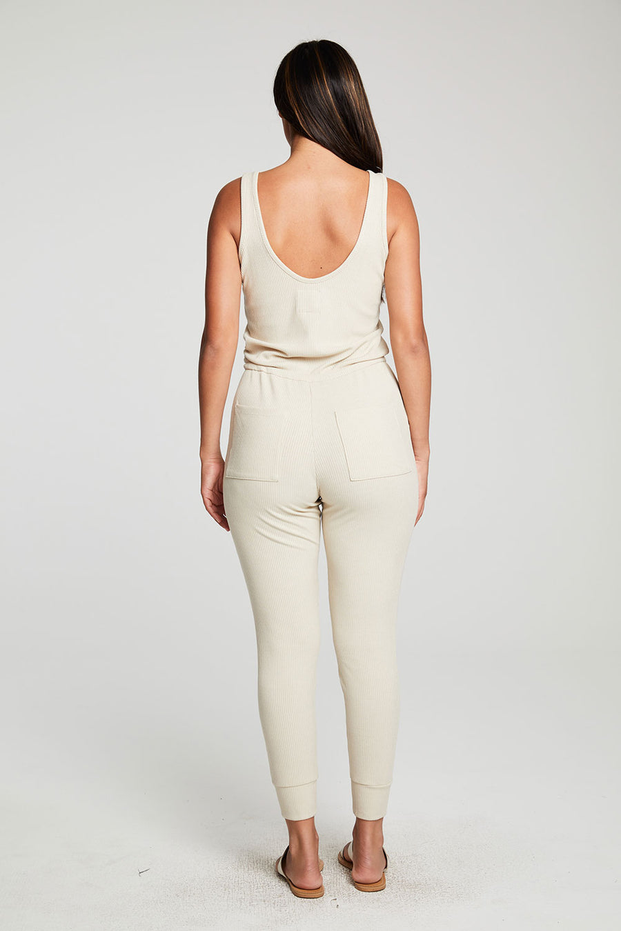 Recycled Cozy Rib Low Back Tank Jumpsuit WOMENS chaserbrand