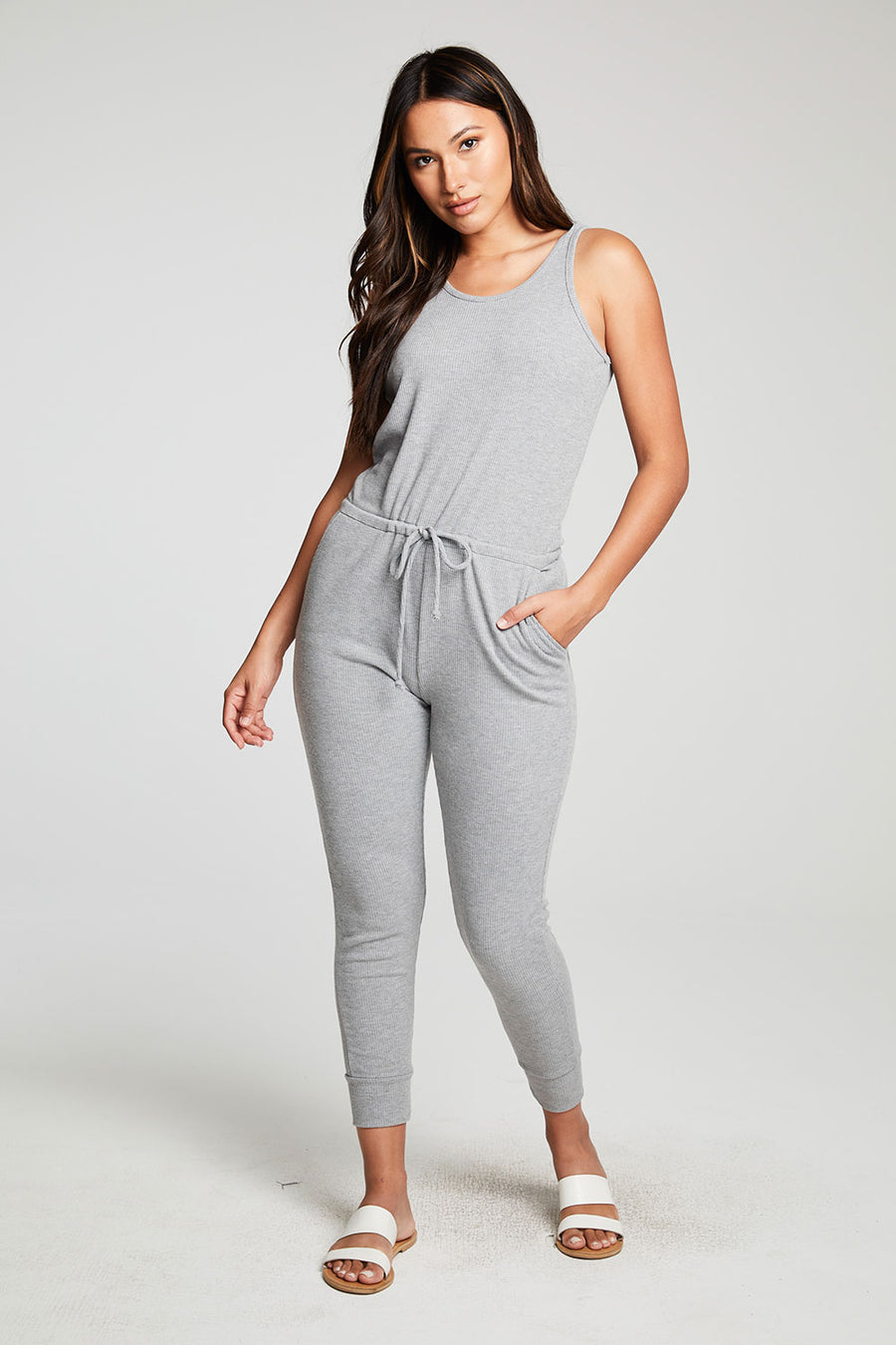 Recycled Cozy Rib Low Back Tank Jumpsuit WOMENS chaserbrand