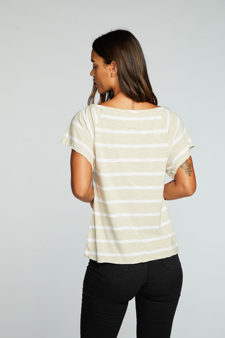 Gauze Jersey Short Sleeve Shirred Raglan Lake Top WOMENS chaserbrand