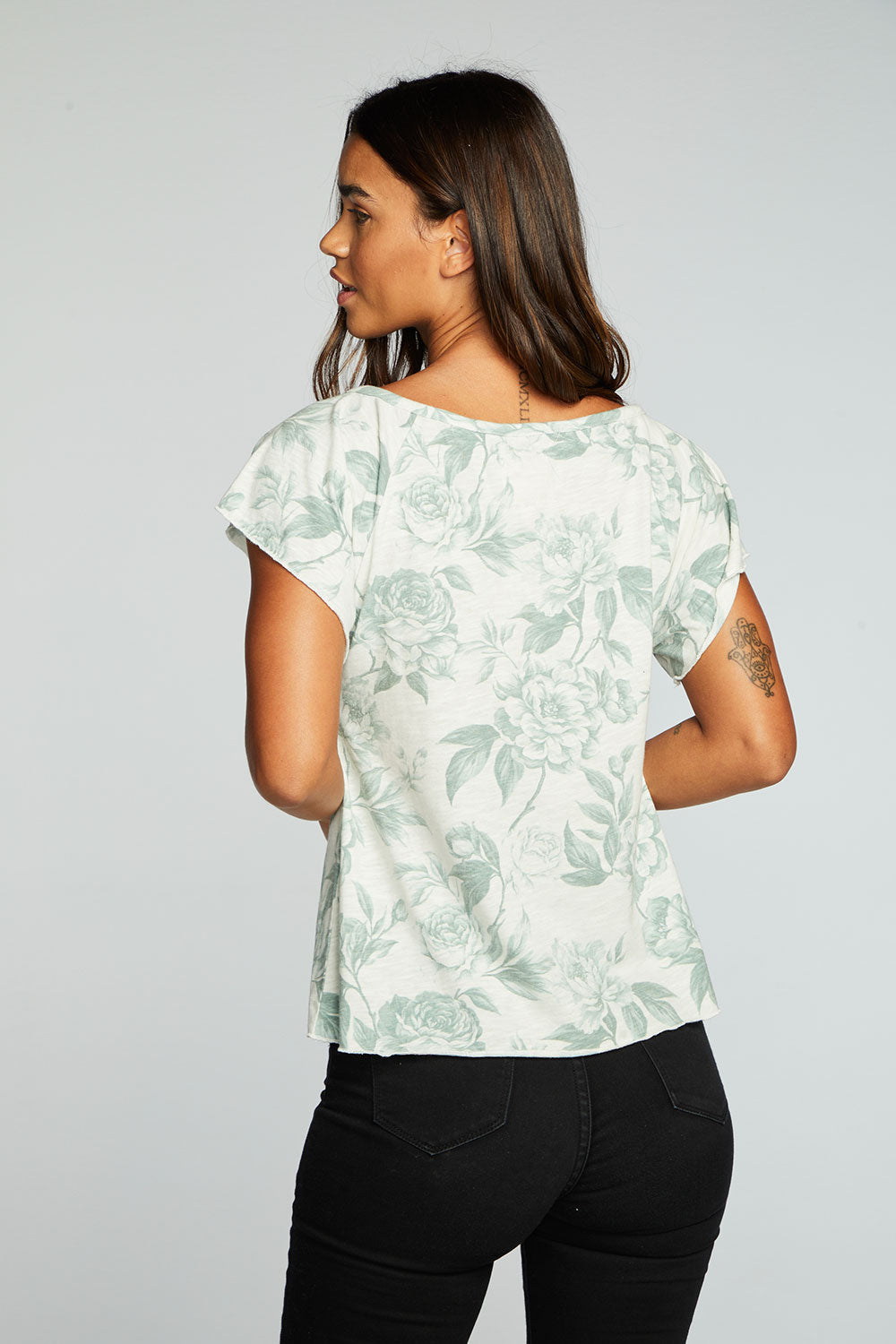 Gauze Jersey Short Sleeve Shirred Raglan Lake Top WOMENS chaserbrand