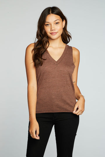 Triblend Jersey V Neck Deep Armhole Muscle Tank WOMENS chaserbrand