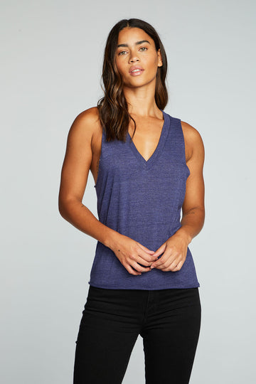 Triblend Jersey V Neck Deep Armhole Muscle Tank WOMENS chaserbrand