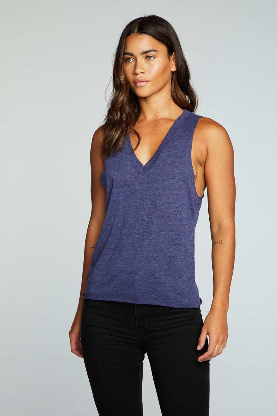 Triblend Jersey V Neck Deep Armhole Muscle Tank WOMENS chaserbrand