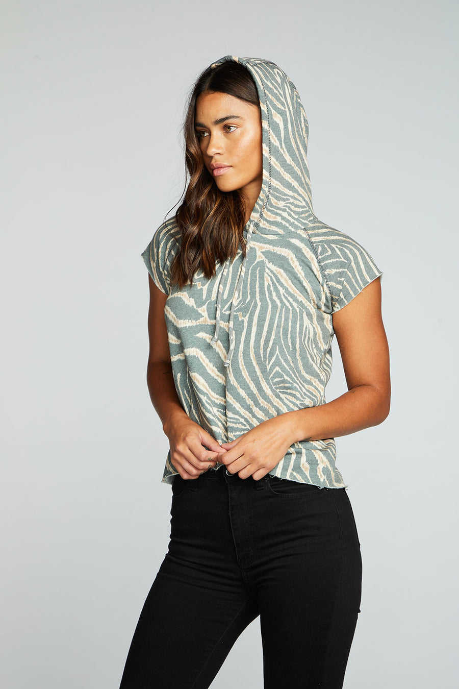 Vintage Fleece Short Sleeve Hooded Pullover WOMENS chaserbrand