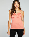 Linen Jersey Strappy Ruffle Cami WOMENS chaserbrand