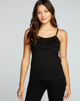 Linen Jersey Strappy Ruffle Cami WOMENS chaserbrand