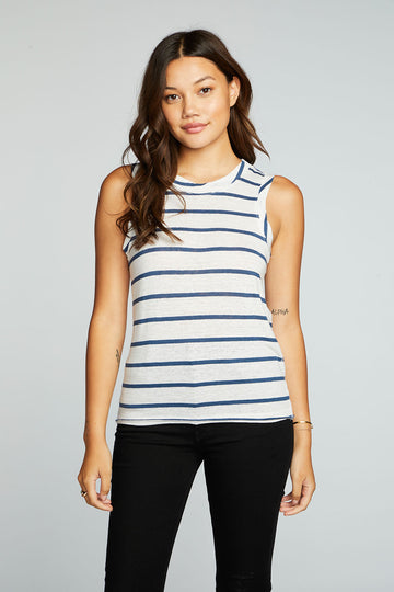 Linen Jersey Raw Edge Muscle Tank WOMENS chaserbrand