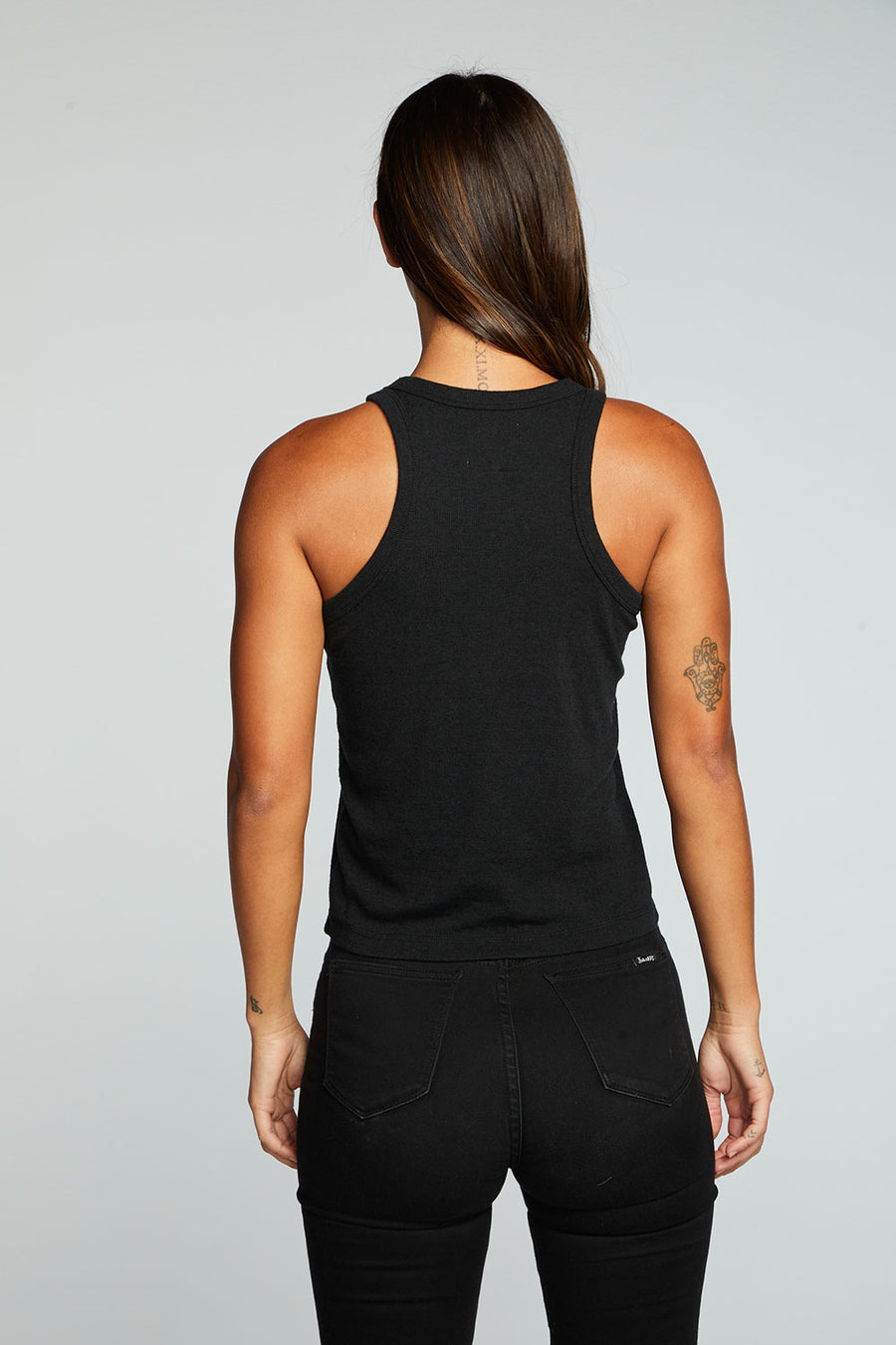 Linen Rib High Neck Racer Tank WOMENS chaserbrand