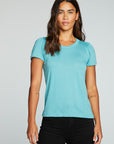 Bella Jersey Shirred Puff Sleeve Easy Tee WOMENS chaserbrand