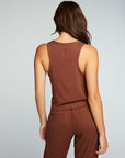 Heirloom Wovens Cropped Snap Front Racerback Henley WOMENS chaserbrand