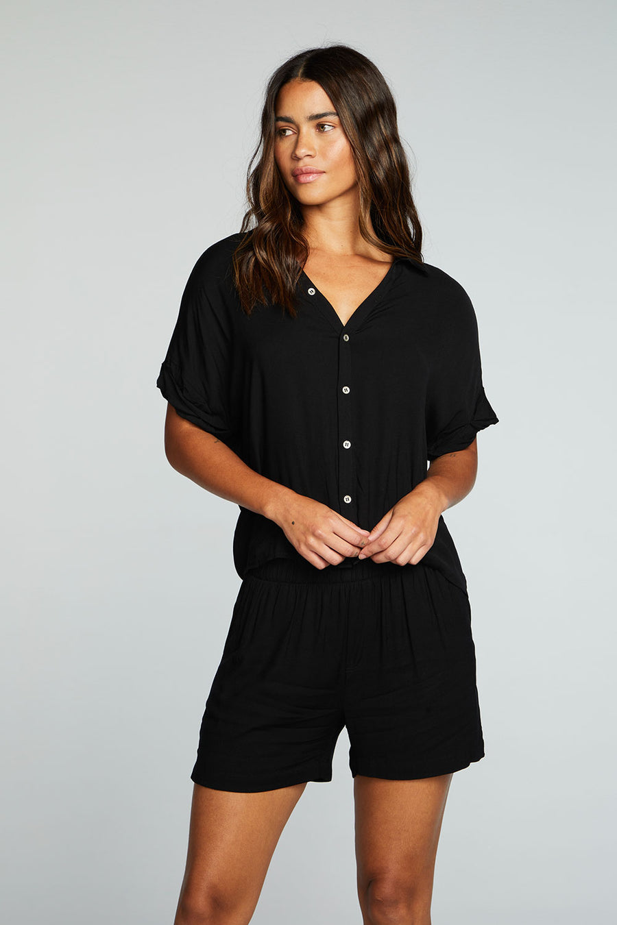 Heirloom Wovens Button Down Roll Sleeve Work Shirt WOMENS chaserbrand