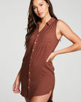 Heirloom Wovens Sleeveless Button Down Hi Lo Shirttail Dress WOMENS chaserbrand