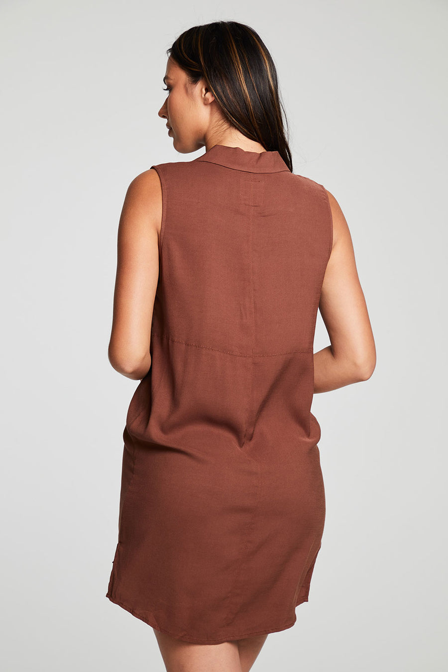 Heirloom Wovens Sleeveless Button Down Hi Lo Shirttail Dress WOMENS chaserbrand