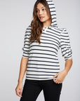 Recycled Cozy Knit 3/4 Puff Sleeve Beach Hoodie WOMENS chaserbrand