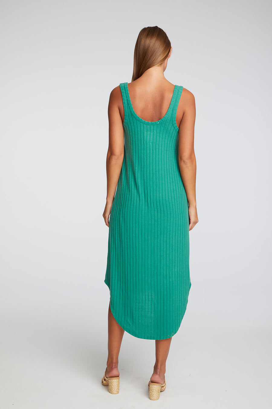 Poor Boy Rib Double Scoop Hi Lo Shirttail Midi Dress WOMENS chaserbrand