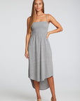 Triblend Jersey Smocked Cami Hi Lo Shirttail Midi Sundress WOMENS chaserbrand