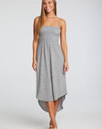 Triblend Jersey Smocked Cami Hi Lo Shirttail Midi Sundress WOMENS chaserbrand