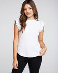 Recycled Vintage Rib Ruffle Sleeve Shirttail Tee WOMENS chaserbrand