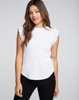 Recycled Vintage Rib Ruffle Sleeve Shirttail Tee WOMENS chaserbrand