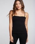 Recycled Cozy Rib Smocked Ruffle Cami Top WOMENS chaserbrand