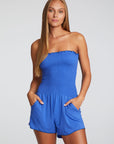 Cool Jersey Strapless Smocked Shorts Romper WOMENS chaserbrand