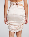 Stretch Silky Basics Shirred Sides Mini Skirt WOMENS chaserbrand