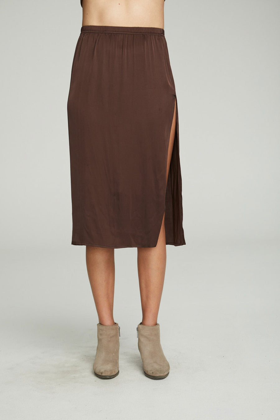Side Slit Midi Skirt WOMENS chaserbrand