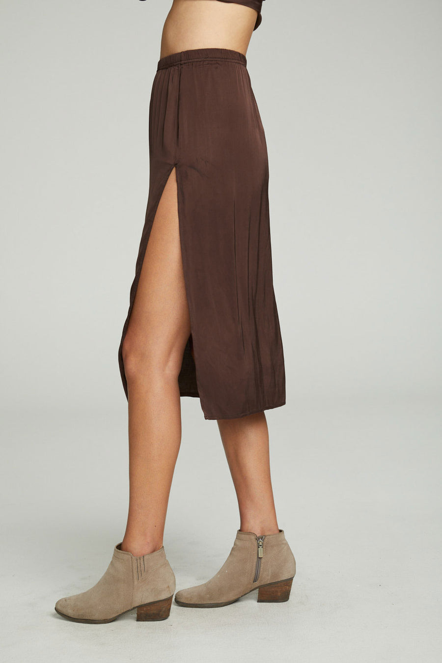 Side Slit Midi Skirt WOMENS chaserbrand