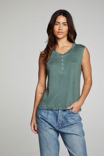 Henley Muscle Tank WOMENS chaserbrand