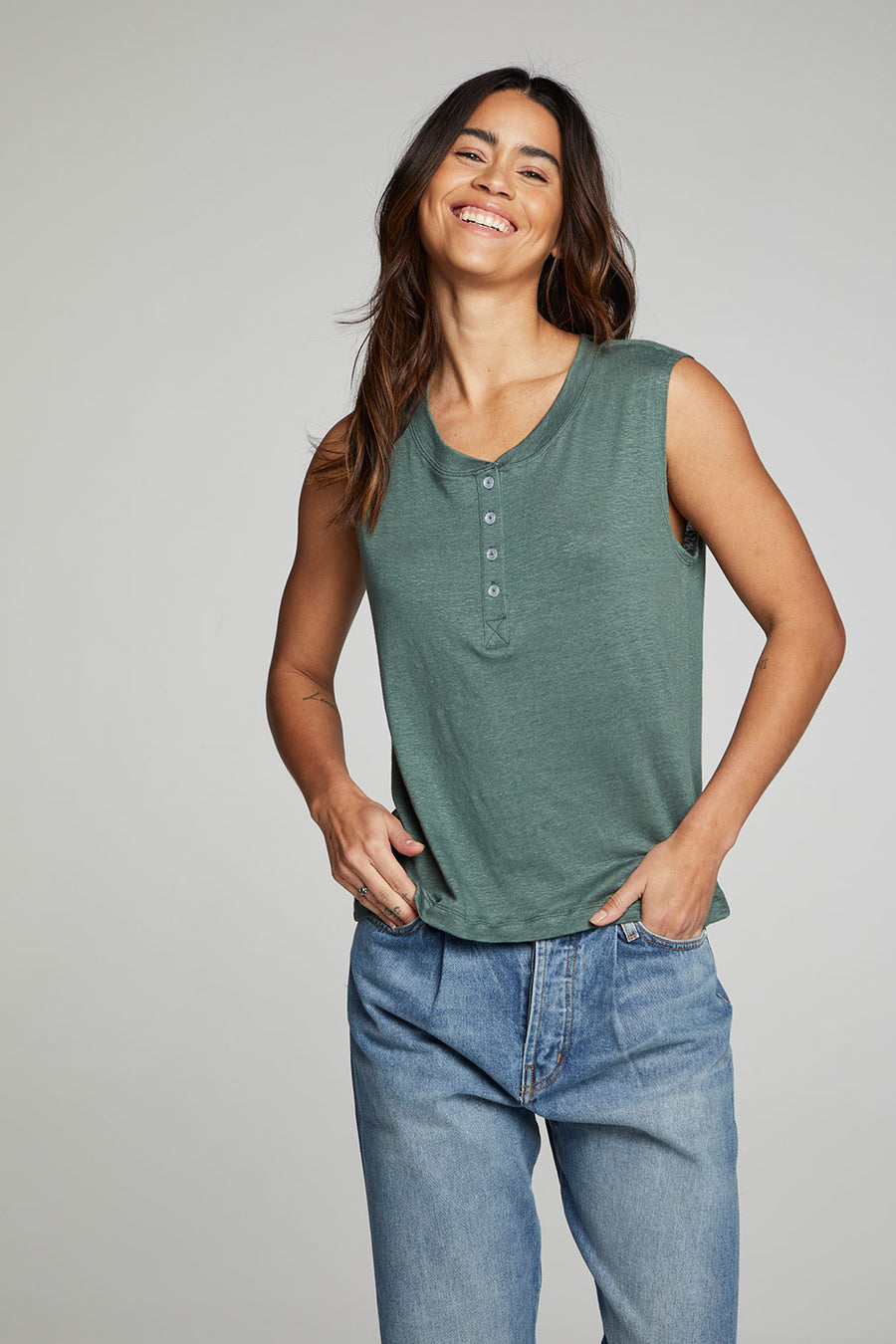 Henley Muscle Tank WOMENS chaserbrand