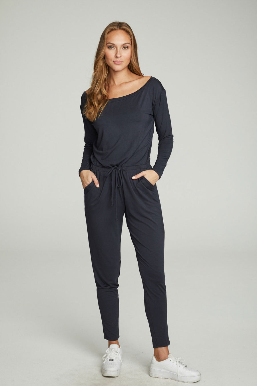 Off The Shoulder Long Sleeve Jumpsuit WOMENS chaserbrand