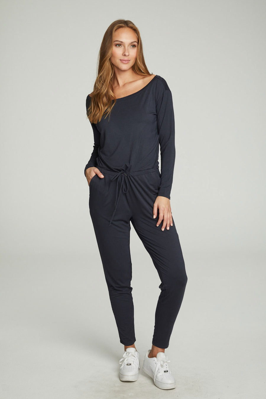 Off The Shoulder Long Sleeve Jumpsuit WOMENS chaserbrand
