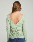 Long Sleeve Shirred V-back Tee WOMENS chaserbrand